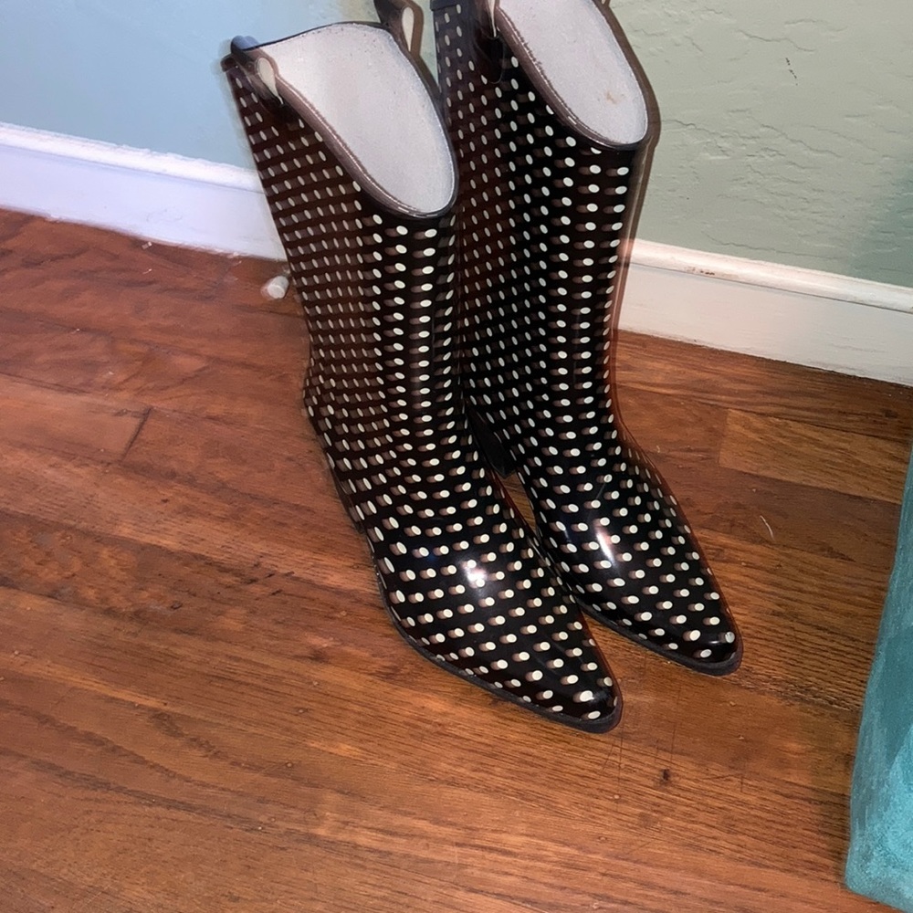 Polka dot rain boots